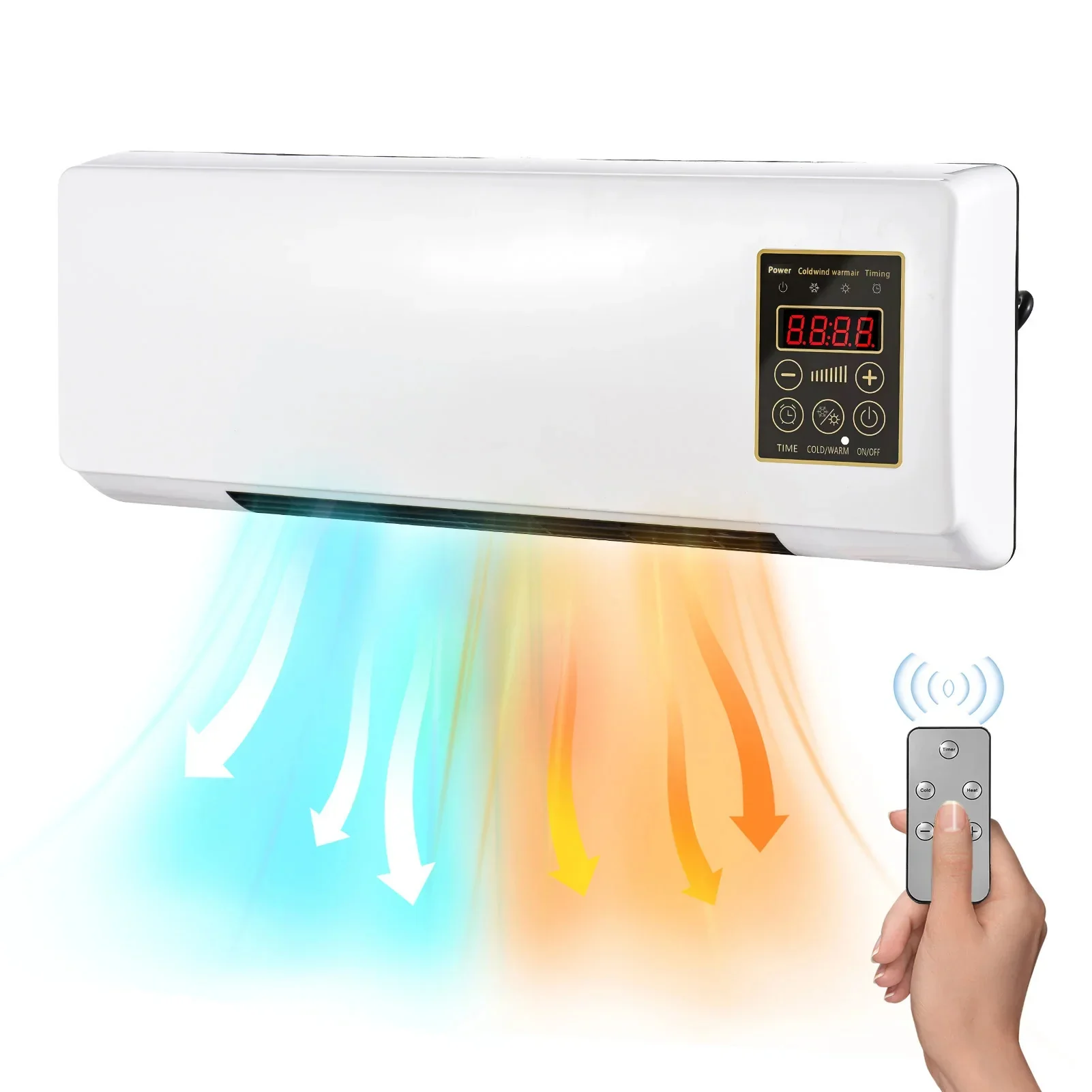 Aeroterma portabila cu ventilator, 2 in 1, 55 cm, Rece141Cald, 16 - 40 grade, 1800W, cu telecomanda