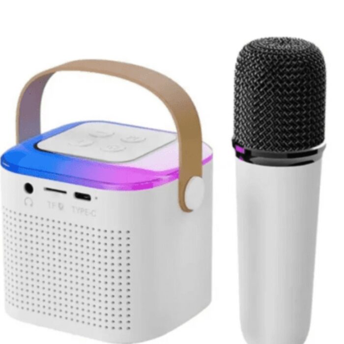 Boxa-de-karaoke-cu-microfon-wireless-difuzor-portabil-cu-lumina-RGB-LED-merimag.ro