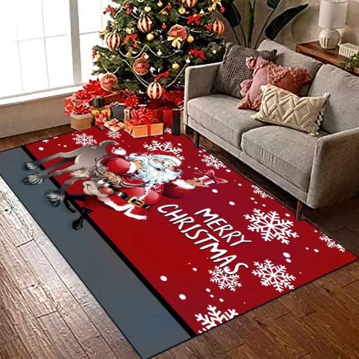 Covor de Crăciun Antiderapant, 120×180 cm, Design Tematic de Sărbători