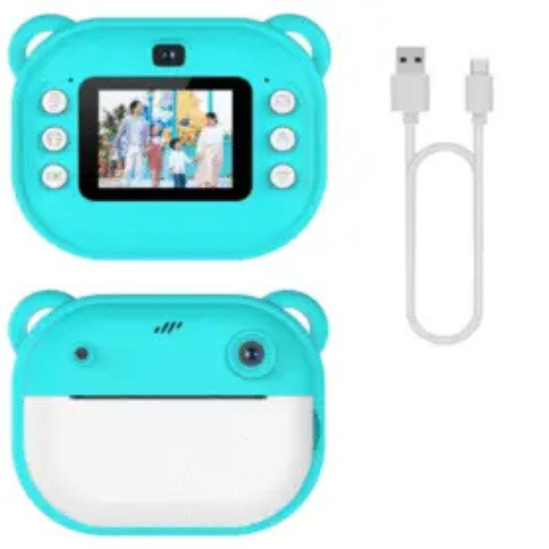 Camera foto cu imprimare 1300mAh, 1080P Albastra - merimag.ro Camera foto cu imprimare 1300mAh, 1080P Albastra