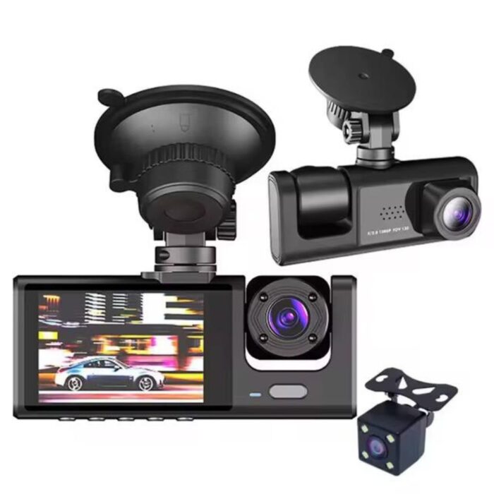 Camera video auto tripla, 3 canale DVR, Dash Cam S1, WiFi, Night Vision, Rezolutie 1920x1080