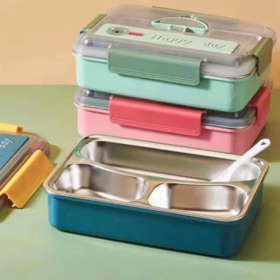 Caserola termica din inox, 3 compartimene - merimag.ro Caserola termica din inox, 3 compartimene