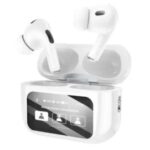 Casti Wireless cu Ecran LED, BT 5.4, 360mAh, Alb