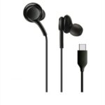 Casti audio pentru Samsung, mufa Type C, dopuri rezerva, Negru