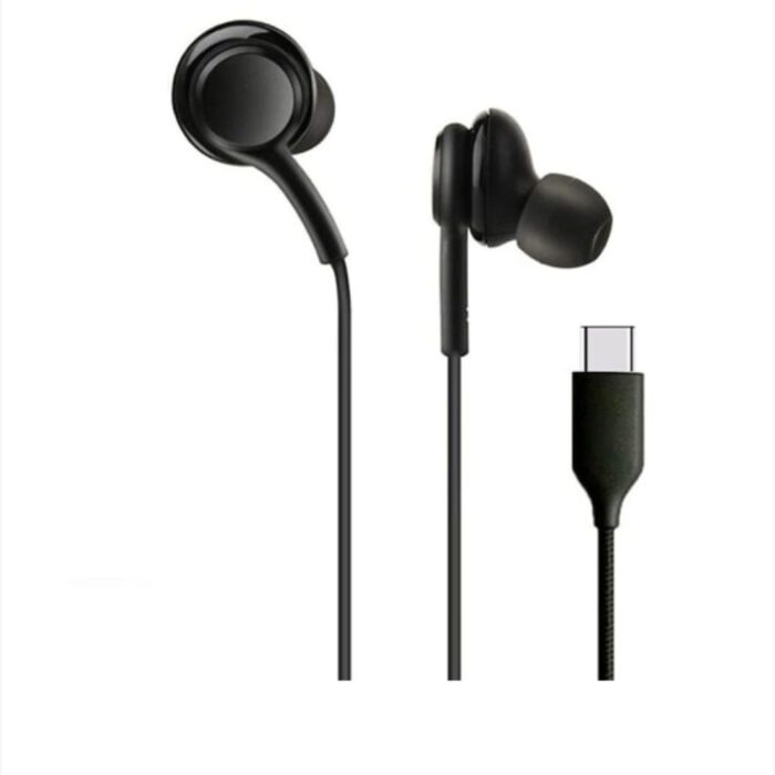 Casti audio pentru Samsung, mufa Type C, dopuri rezerva, Negru