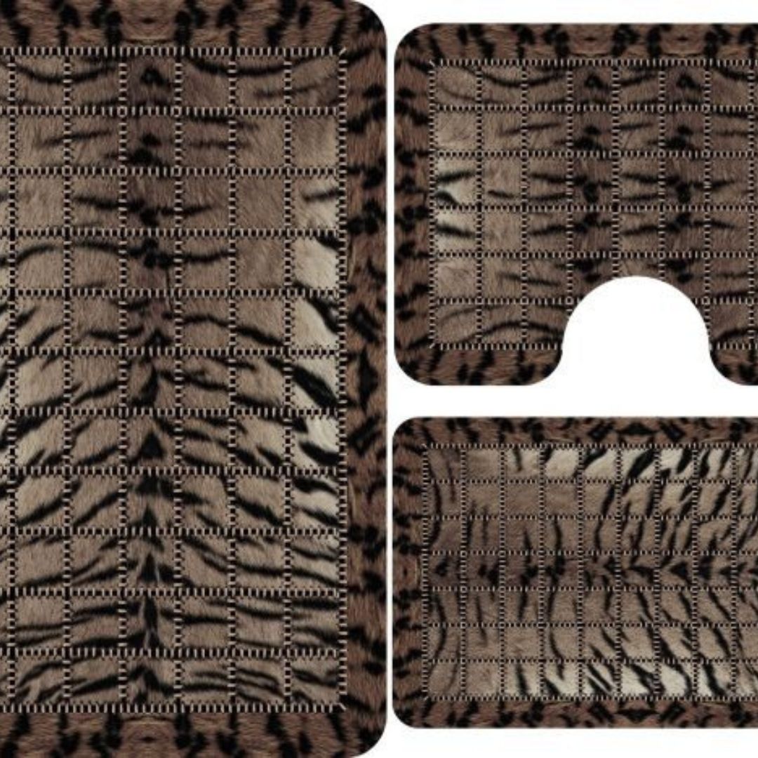 Covoare Pentru Baie, 3 Piese, Antiderapante model Tigru - merimag.ro Covoare Pentru Baie, 3 Piese, Antiderapante model Tigru