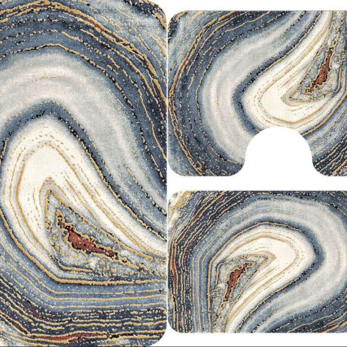 Covoare de Baie, 3 Piese, Antiderapante Abstract