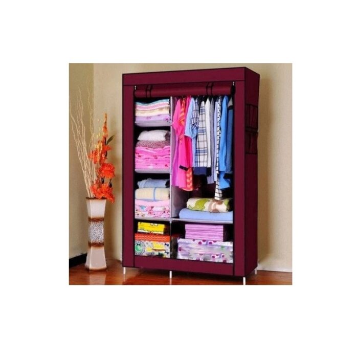 Dulap textil multifunctional cu spatiu pentru umerase si rafturi