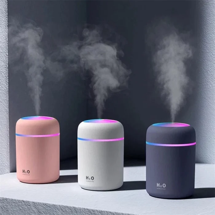 Umidificator si difuzor arome cu alimentare usb, 300 ml, 7 culori