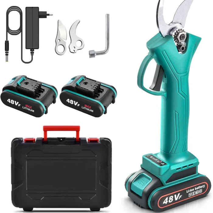 Foarfeca electrica pentru vita de vie si crengi, 2 acumulatori 48V, 5Ah