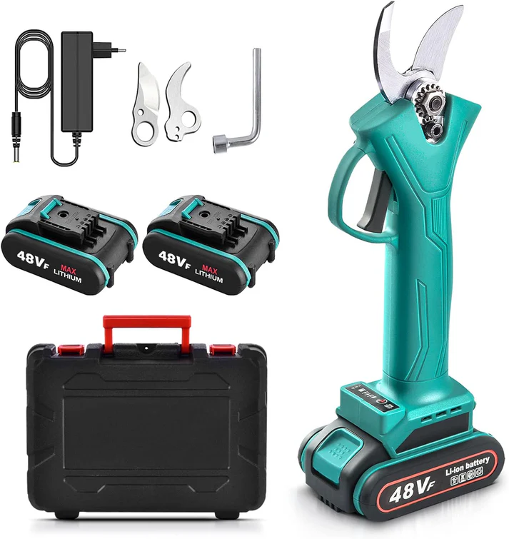 Foarfeca electrica pentru vita de vie si crengi, 2 acumulatori 48V, 5Ah1 Foarfeca electrica pentru vita de vie si crengi, 2 acumulatori 48V, 5Ah