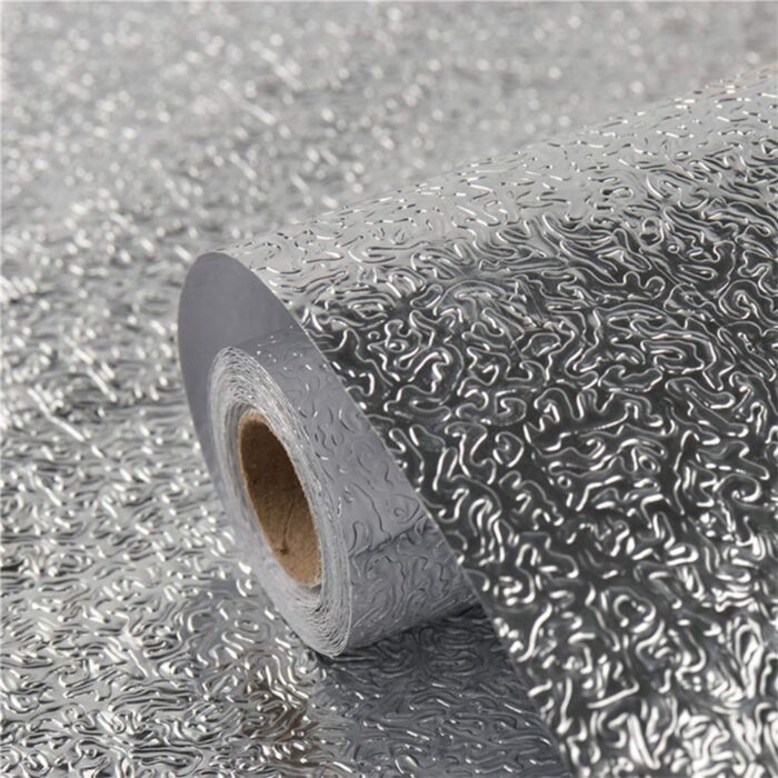 Folie de aluminiu autoadeziva bucatarie 60 x 300 cm Argintiu