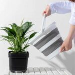 Galeata pliabila din silicon si plastic, 10 L, cu maner pentru transport, Alb/Gri