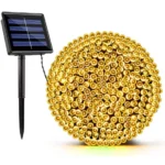 Instalatie cu incarcare solara si telecomanda ,lungime 33 m alb cald ,30 led