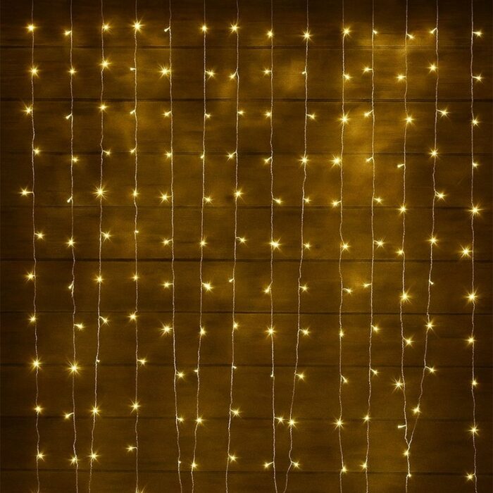Instalatie de Craciun tip perdea, dimensiuni – 3 m X 1 m, Alb Cald