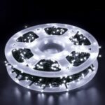 Instalatie de Craciun , tip rola 100M, 480 leduri rotunde , led-uri model V8 diamant, Alb Rece, interior si exterior