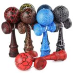 Kendama din Lemn, Model Colorat cu Efect Crăpat, 18 cm