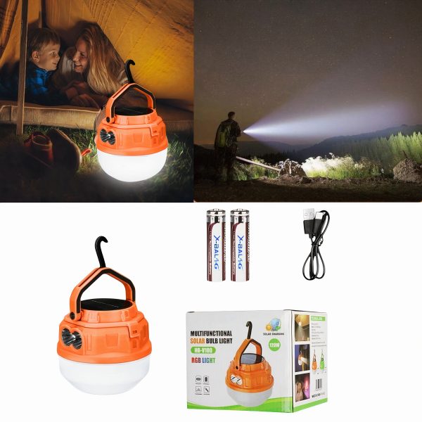 Lampa Solara LED Portabila cu 2 Moduri de Lumina, Incarcare USB