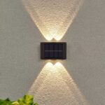 Lampa de perete, Lumina Solara cu Led, pentru Exterior, Senzor de miscare, Rezistent la apa, Negru