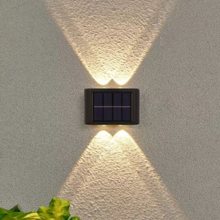 Lampa de perete, Lumina Solara cu Led, pentru Exterior, Senzor de miscare, Rezistent la apa, Negru