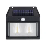 Lampa solara tip felinar 2W cu 2 Becuri, Acumulator 1800mAh, Senzor 5-8M