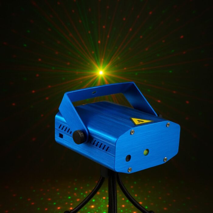 Mini proiector laser lumini disco, cu jocuri de lumini si senzor de sunet