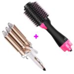 Oferta!!! Perie de par Fixa, One Step si Ondulator, cu 3 Tuburi Ceramice