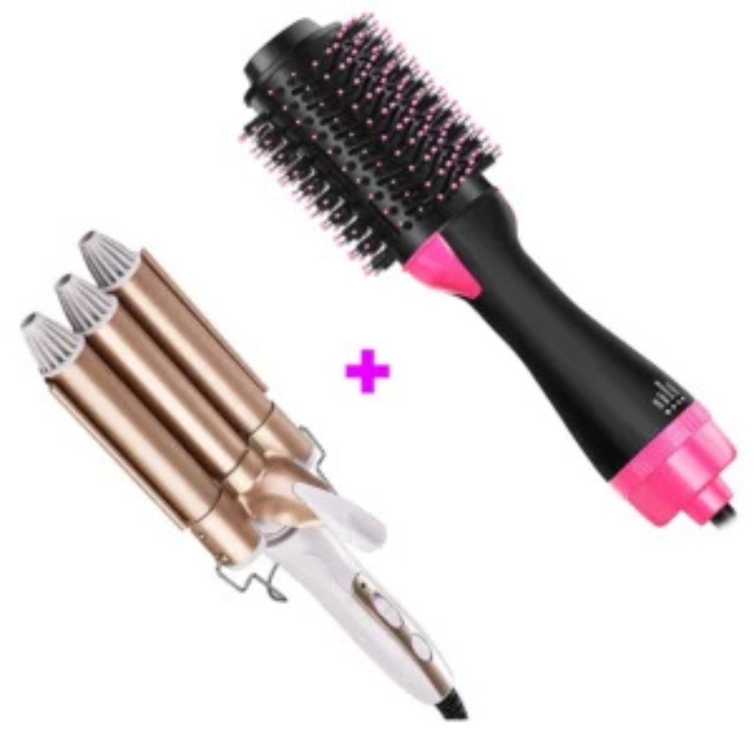 Oferta!!! Perie de par Fixa, One Step si Ondulator, cu 3 Tuburi Ceramice - merimag.ro Oferta!!! Perie de par Fixa, One Step si Ondulator, cu 3 Tuburi Ceramice