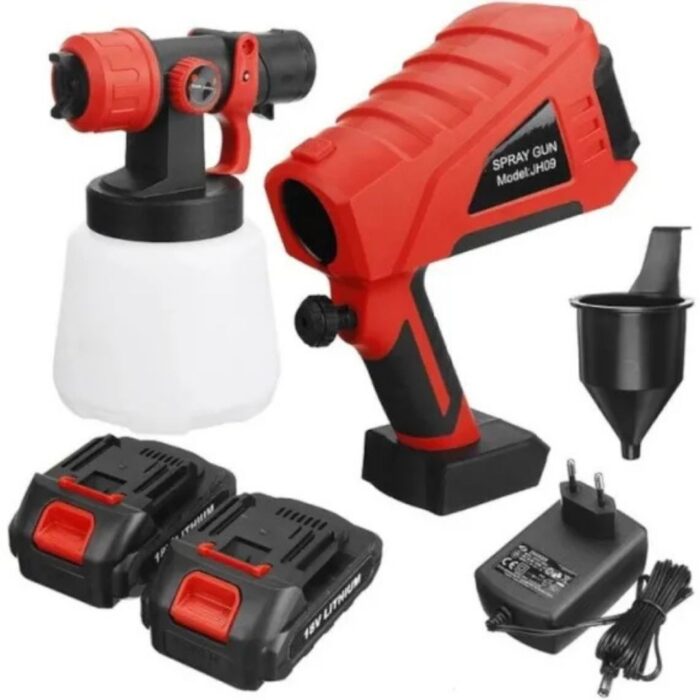 Pistol de vopsit electric, fara fir, 800ml, 2 baterii 48V