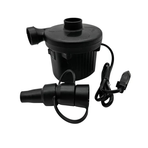 Putere și versatilitate pentru orice produs gonflabil! Pompă electrică performantă, ideală pentru umflarea rapidă și facilă a diverselor produse gonflabile: saltele, colace, piscine, jucării și altele. Echipată cu mai multe dimensiuni de vârf, pompa se adaptează ușor la diferite valve, asigurând o etanșare perfectă și o utilizare comodă. Compactă și ușor de manevrat, pompa este soluția perfectă pentru uz casnic, comercial sau de evenimente. Caracteristici produs: Pompă electrică pentru umflarea rapidă a produselor gonflabile Include set de vârfuri interschimbabile pentru diverse tipuri și dimensiuni de valve Motor puternic, eficient energetic Design compact și portabil Ușor de utilizat și de depozitat Potrivită pentru saltele, colace, piscine, corturi și alte obiecte gonflabile Avantaje pentru vânzare angro: Produs cu cerere crescută în sezonul estival și pentru activități recreative Ambalaj practic, ușor de transportat și expus Preț competitiv pentru achiziții în volum Recomandat pentru magazine de articole sportive, de camping, jucării și retaileri online