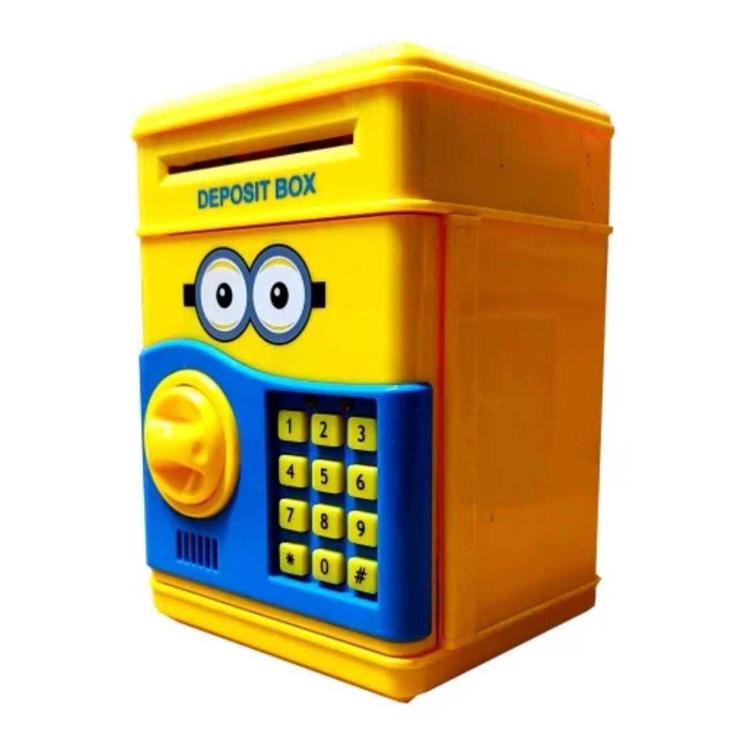 Pusculita interactiva pentru copii, cu functie ATM, cod pin si seif, minion, galben-albastru - merimag.ro Pusculita interactiva pentru copii, cu functie ATM, cod pin si seif, minion, galben-albastru