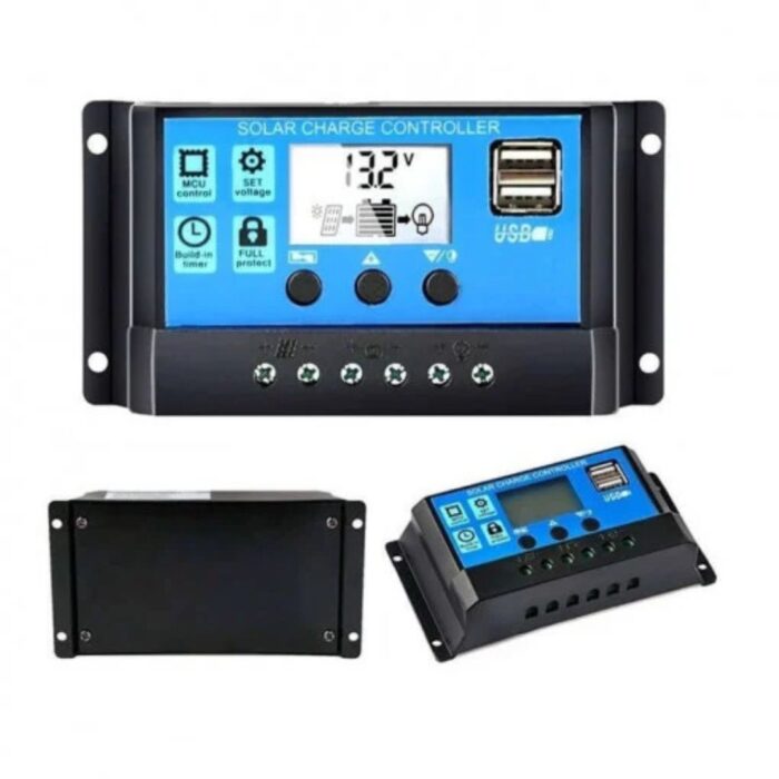 Regulator panou solar, 30A, 12V24V, Display LCD si 2 porturi USB