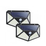 Set-2-lampi-100-LED-3-moduri-de-functionare-incarcare-solara-si-senzor-de-miscare-merimag.ro