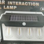 Set 2 x Lampa solara tip felinar 4W cu 4 Becuri, Acumulator 1800mAh, Senzor 5-8M