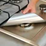Set 4 folii detasabile de protectie pentru aragaz, usor de spalat, din teflon