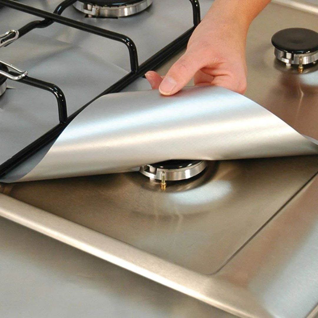 Set 4 folii detasabile de protectie pentru aragaz, usor de spalat, din teflon - merimag.ro Set 4 folii detasabile de protectie pentru aragaz, usor de spalat, din teflon