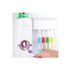 Set-Dozator-pasta-de-dinti-si-suport-pentru-5-periute-Auto-adeziv-Fixare-pe-perete-Alb2