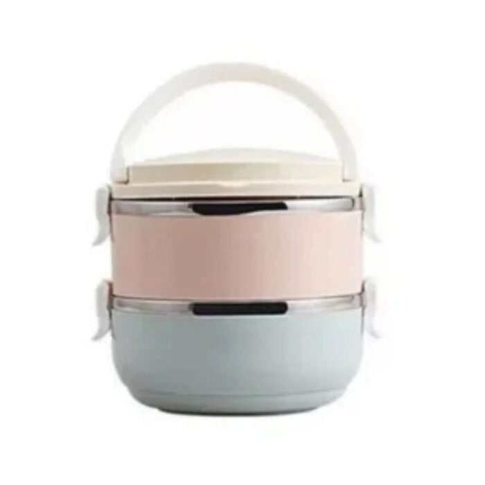 Set caserola termica, lunch box cu 2 recipiente din otel inoxidabil
