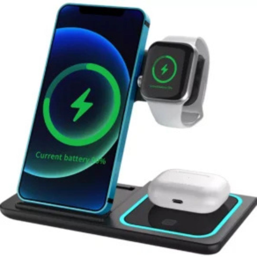 Statie Incarcare wireless 3 in 1 - merimag.ro Statie Incarcare wireless 3 in 1