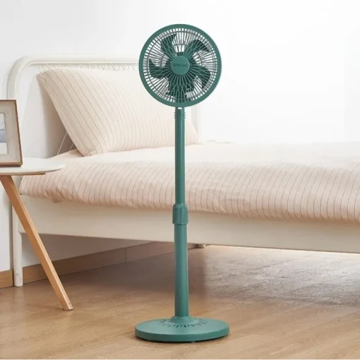 Ventilator cu picior reglabil, silentios, cu 3 viteze, 25W, verde