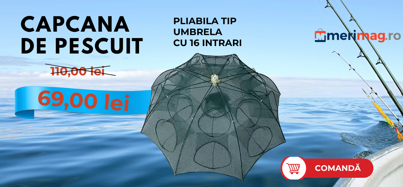 Capcana de pescuit, Halau, pliabila tip umbrela cu 16 intrari