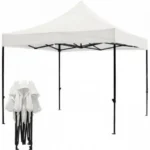 Cort Pavilion 3x3m ALB Pliabil Cadru Metal