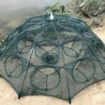Capcana de pescuit pliabila tip umbrela cu 14 intrari