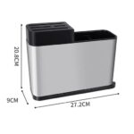 suport-tacamuri-si-ustensile-bucatarie-cu-scurgator-inox-si-plastic