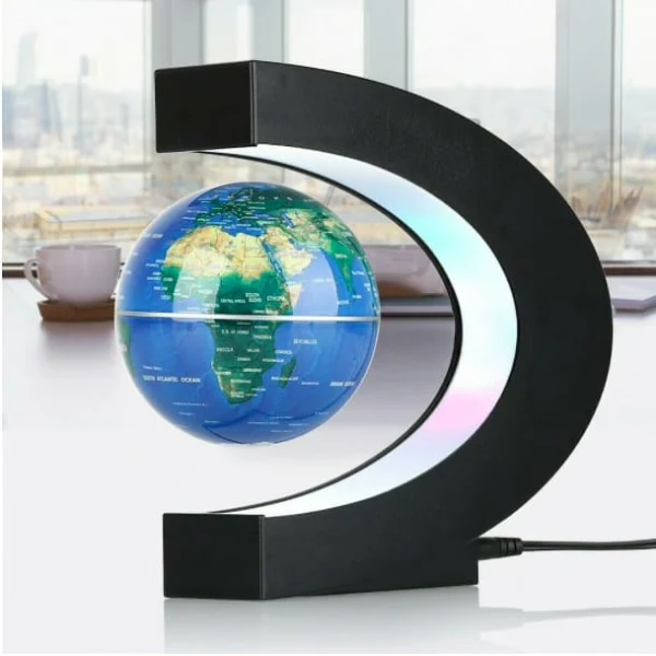 Glob magnetic plutitor cu iluminare LED